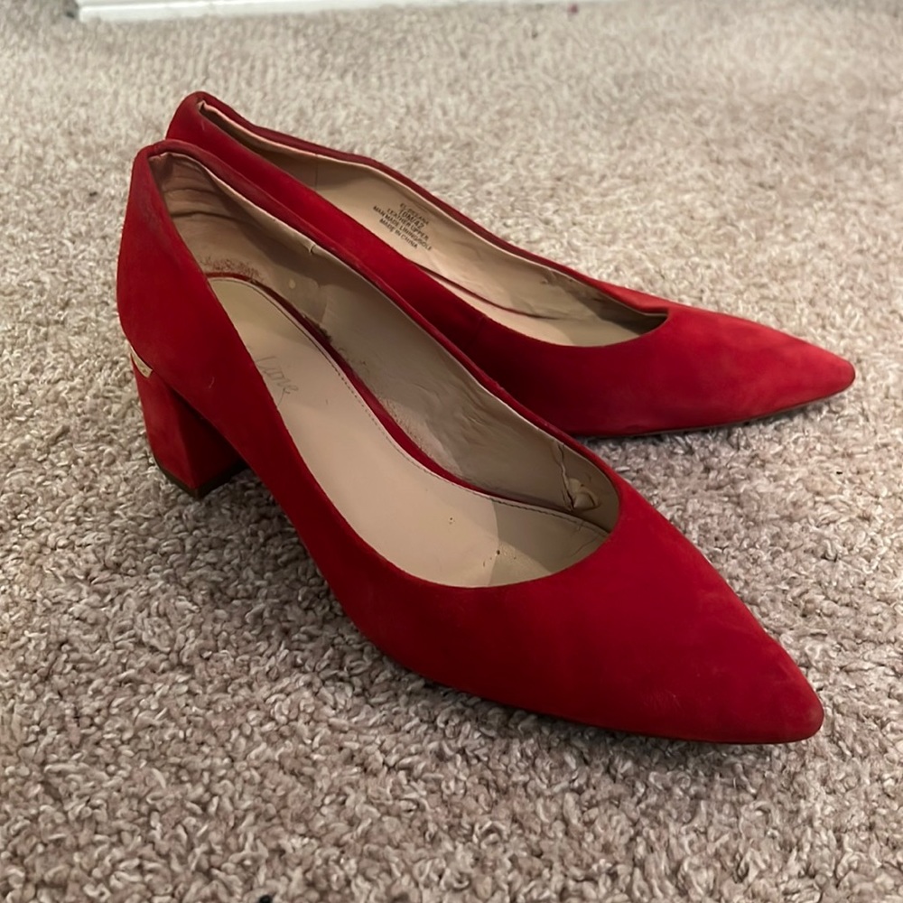 Essex Lane short red pumps